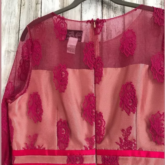 Tally Taylor Dress SZ 10 Overlay Lace Fitted VTG - Picture 8 of 8